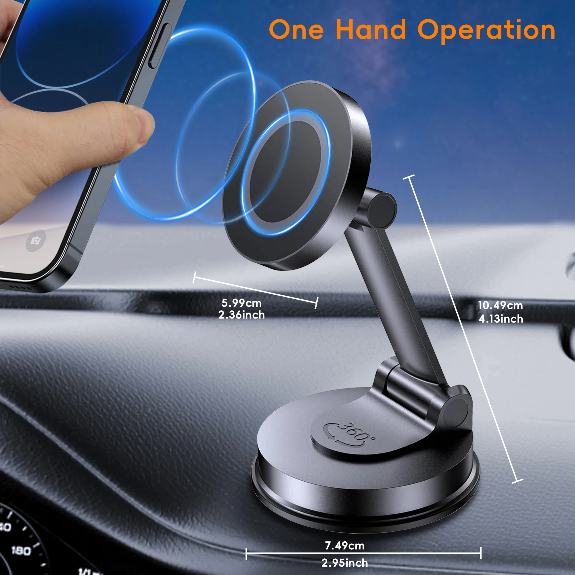 Magnetic Car Phone Mount with Ultra-Strong Grip