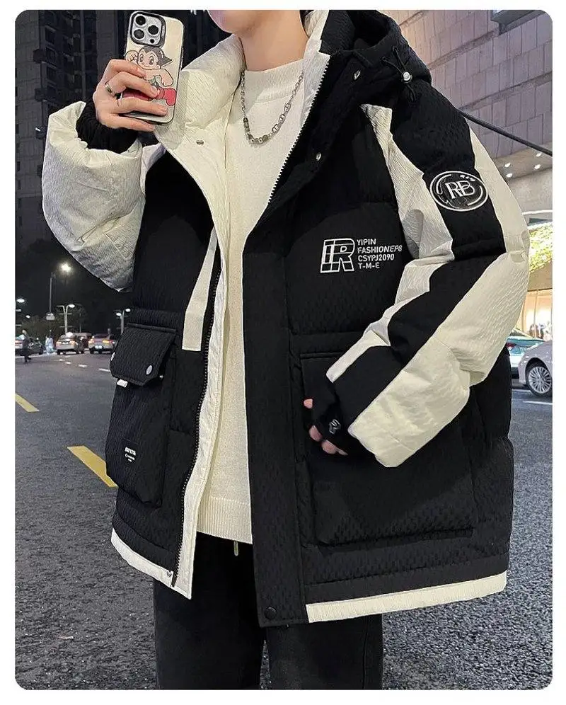 Casual Winter Herren Warme 90% Weiße Ente Daunenjacken Jugend Streetwear Winddichte Puffermäntel Lose Dick Gepolsterte Parkas Kleidung – Detail 13