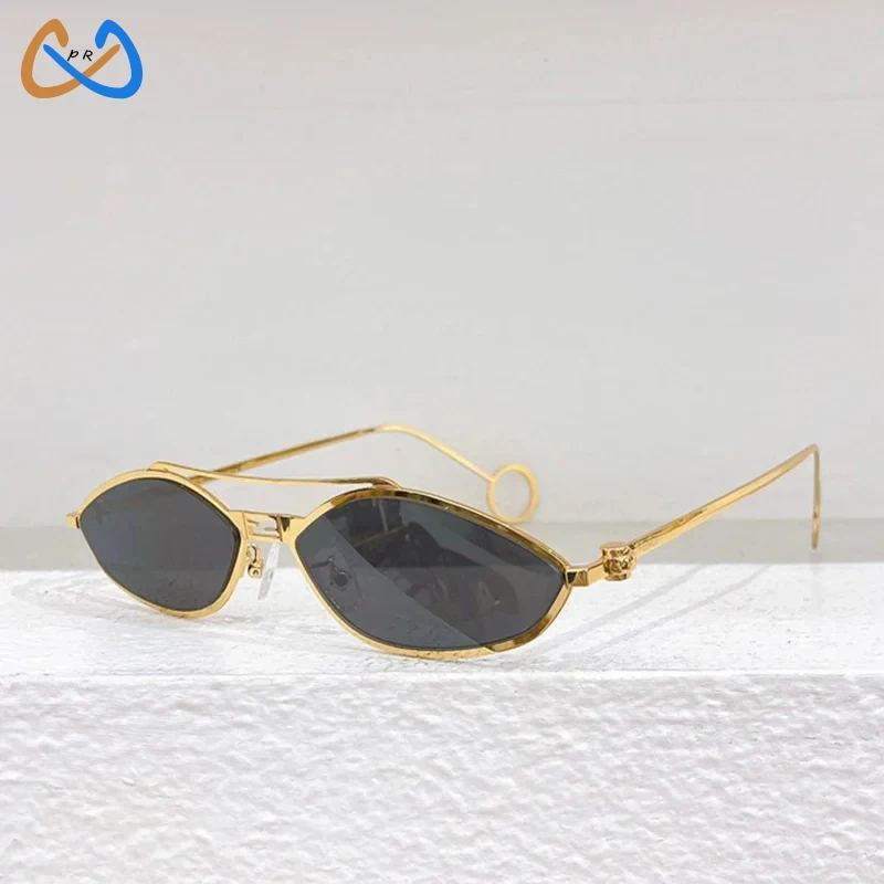 

FD40114U Sunglasses Women Luxury Brand Original Cat Eye Metal Frameless Sun Glasses Men Pilot Fashion Outdoor Protective Eyewear