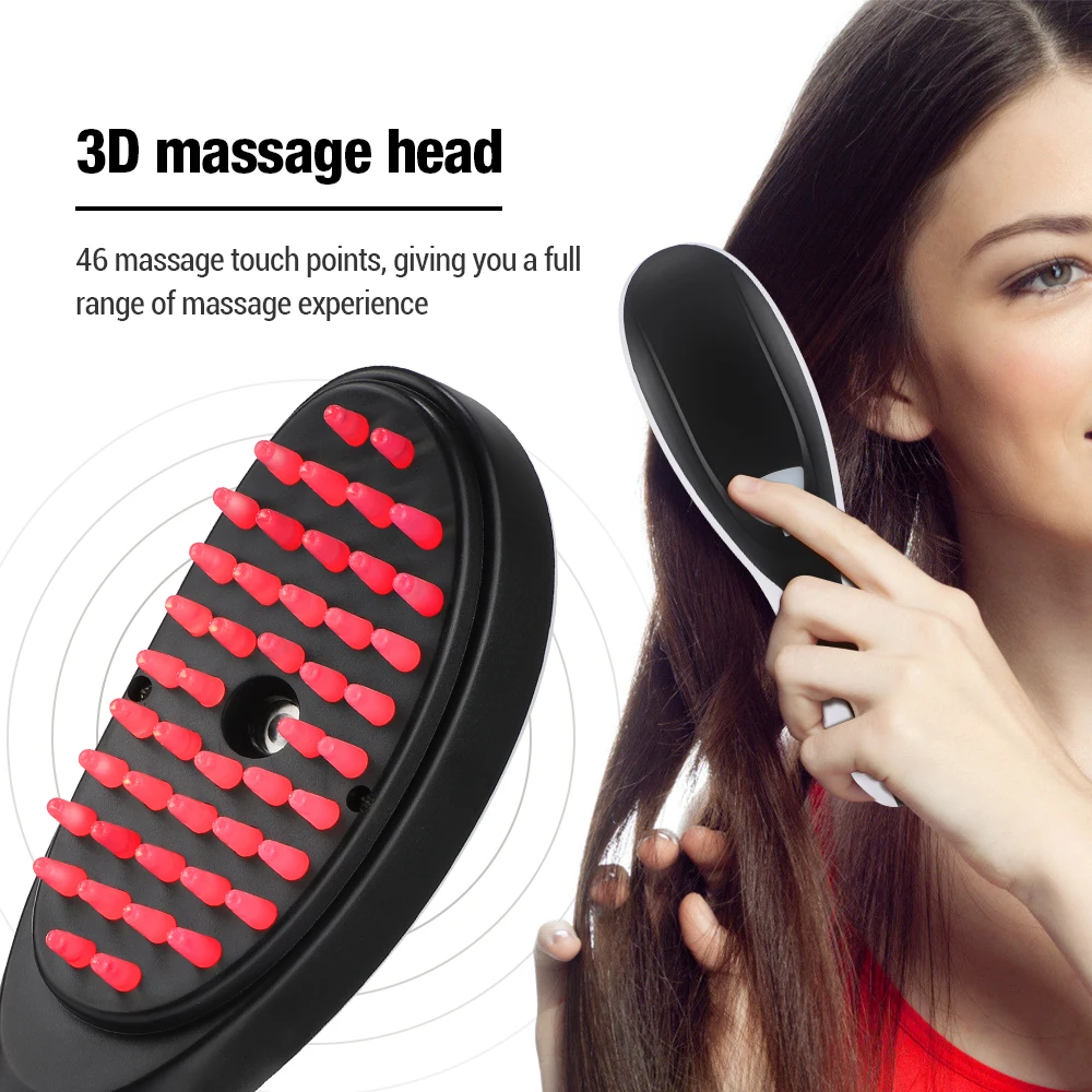Electric Massage Comb for Hair Growth with Vibration and LED Light