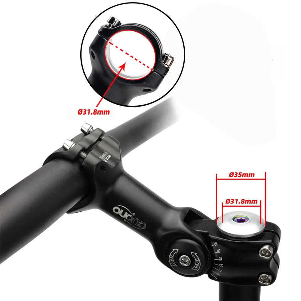 ANCLLO Verstelbare Fietsstuurpen ± 60 Graden 31,8 Mm Mountainbike Stuurpen Stijger 110 Fietsstuur Extender Fiets Vork Voor Mountainbike Racefietsen Fietsen 1643087384