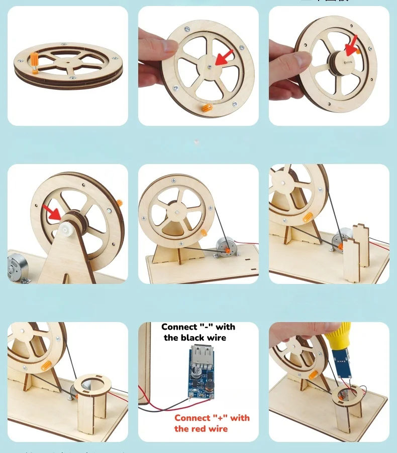 Hand-cranked Generator Science Kit For Kids Creative Physics Toy_voghion.com