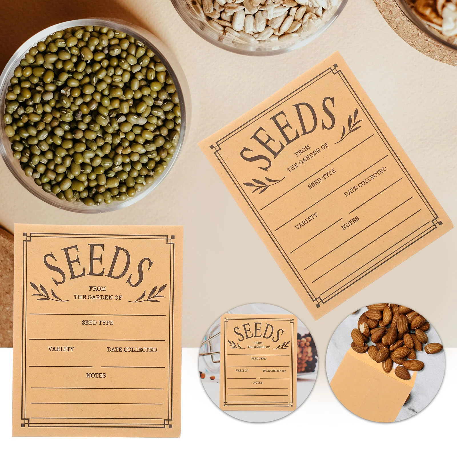 Seed Envelopes 50 Pcs Paper Packets Small Envelopes Packets Resealable Vegetable Seeds Blank Money Craft Printing Products