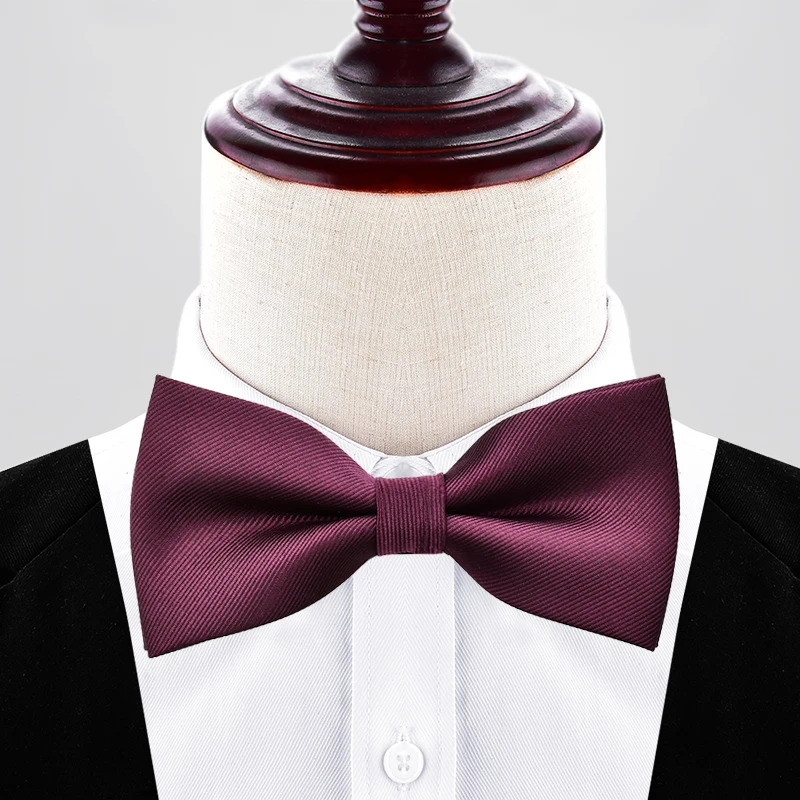 1-teilige Herren-Schleifen, reine Farbe, gestreift, doppelte Schleife, Bräutigam, Hochzeit, Trauzeugen, Modeaccessoires – Detail 11