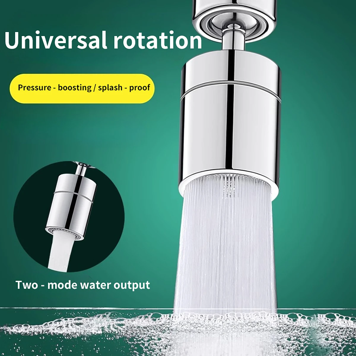 360° Rotary Kitchen Faucet Spray Head Filter washbasin Splash proof Adapter 2 Mode adjustable Kitchen Sink Faucet Aerator Crane