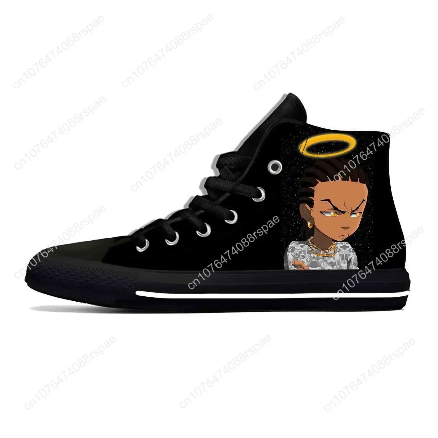 Anime Manga Cartoon Boondocks Huey Riley Freeman Hot Casual Shoes High Top Lightweight Board Shoes Breathable Men Women Sneakers