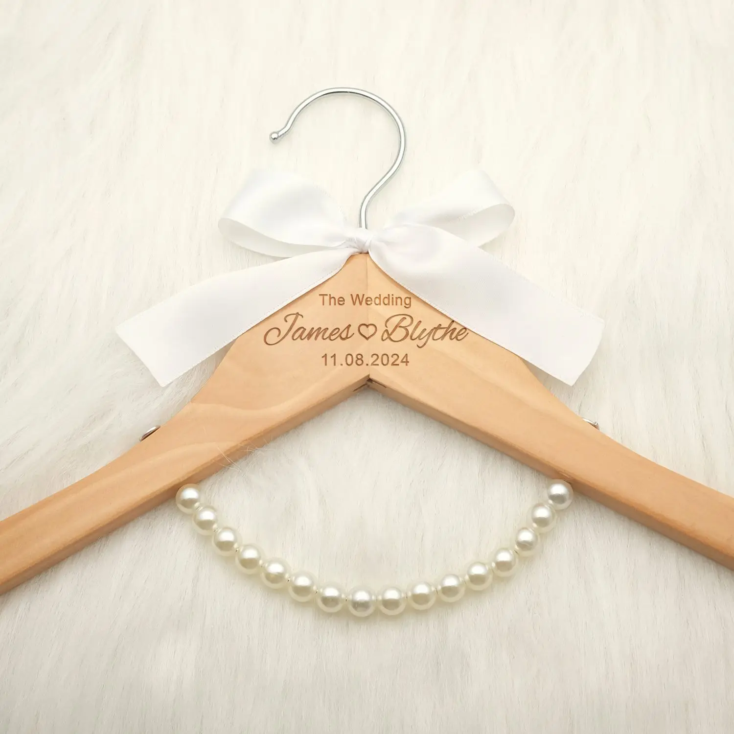 Wedding Hanger Personalized Engraved Names and Date Bridal Shower Gift