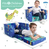 children's sofas, Kids Couch: Toddler Sofa Bed Fold Out for Gilrs Boys Baby Flip Out Convertible Lounge Chair Dinosaur 2