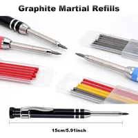 2.8mm Deep Hole Carpenter Pencil Set Metal Mechanical Scriber with Built-in Sharpener Colorful Refills Woodworking Marking Tool 2