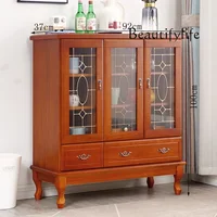 ตู้ครัวสีขาวทันสมัยพร้อมมือจับครบชุด ตู้เก็บของสไตล์นอร์ดิก ตู้เก็บของในครัว ตู้เก็บของอเนกประสงค์ เฟอร์นิเจอร์ 4