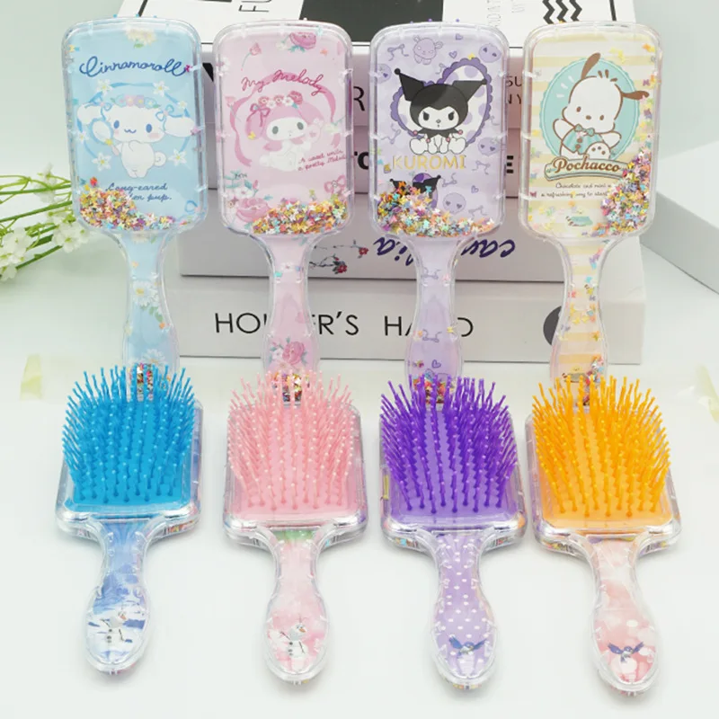 Hairdressing Comb Massage Comb KT Sanrio Disney Square Long Handle Flowing Sand Pacha Dog