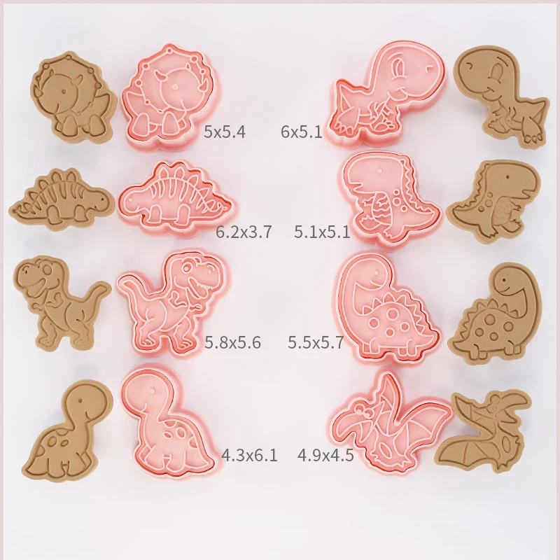 Dinosaur Shape Cookie Cutters Plastic 3D Cartoon Pressable Biscuit Mold Cookie Stamp Baking Pastry Bakeware Cake Decoration Tool cookie cutter baking mold cookie mould