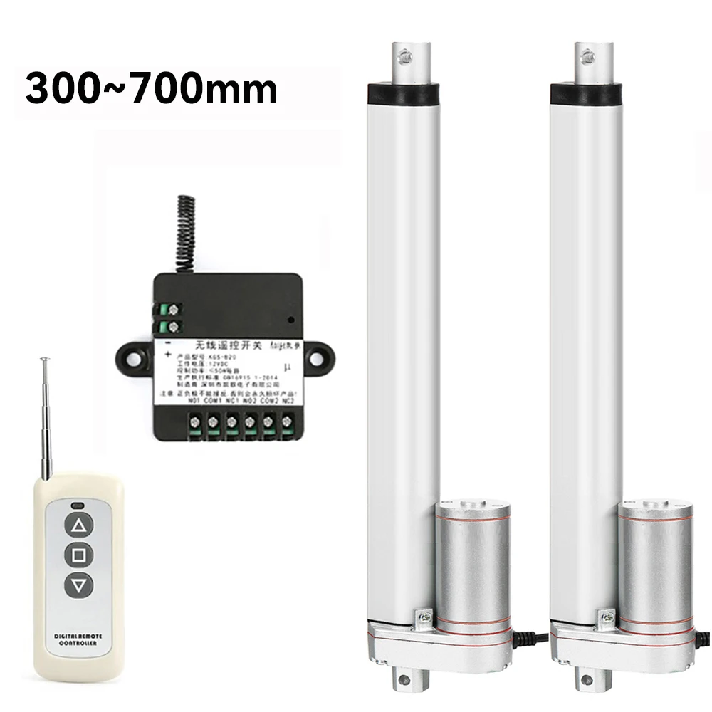 

1 Control 2 Linear Actuator with Remote Controller DC 12V 24V Linear Motor Synchronous Control 300mm 400mm 500mm 600mm 700mm
