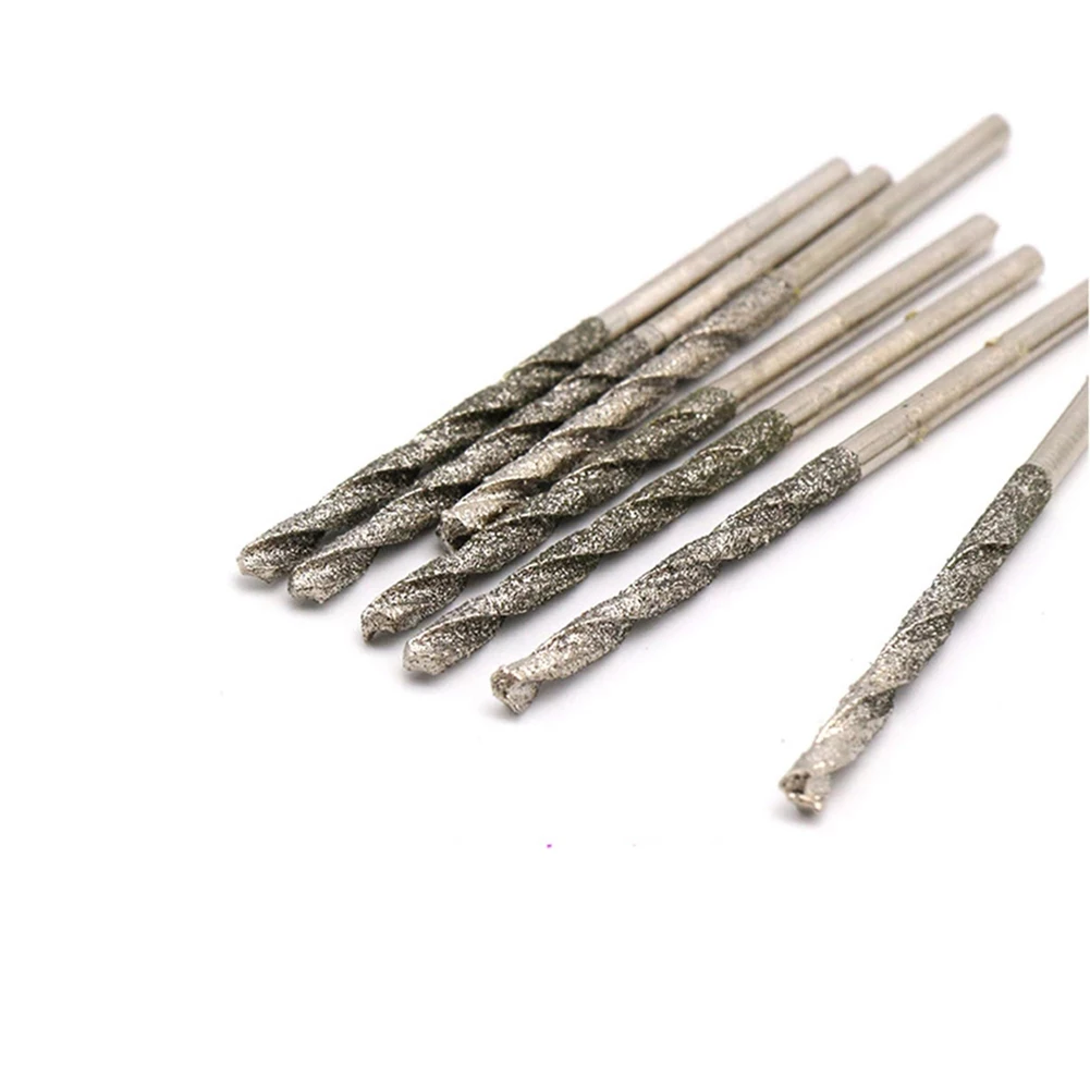 Diamond Coated Spiral Drill Bits 10Pcs 0.8/1/1.2/1.5/1.8/2/2.5/3mm For Glass Polishing Jewelry Gemstones