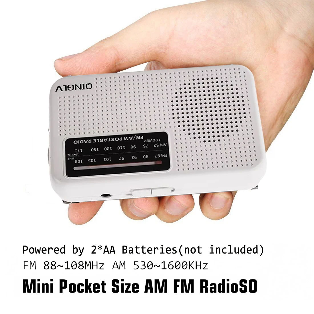 휴대용 AM/FM 비상 라디오 배터리 구동식 텔레스코픽 안테나 헤드폰 잭 (실내/실외 캠핑, 생존, 가정용)