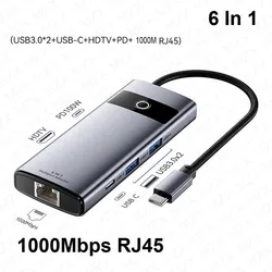 Premium Aluminum Alloy 8 - in - 1 USB - C Docking Station with 4K HDMI and PD 100W Charging (6in1 3.0x2 1000M)