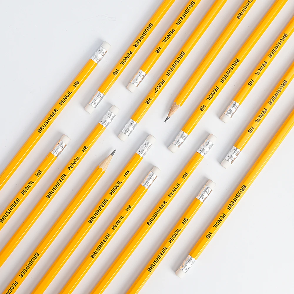 Yellow Wooden HB Pencils with Erasers for School Office Art Drawing  Bulk Pack of 100/50/30/20/10 Pcs for All Your Writing Needs - 2