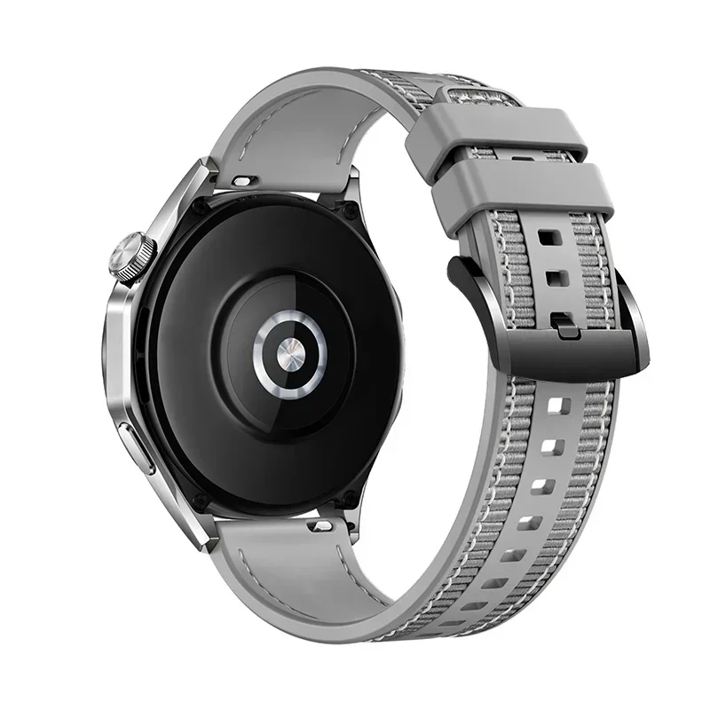 Premium 22mm Silicone & Woven Smartwatch Band - Elegant Strap Accessory