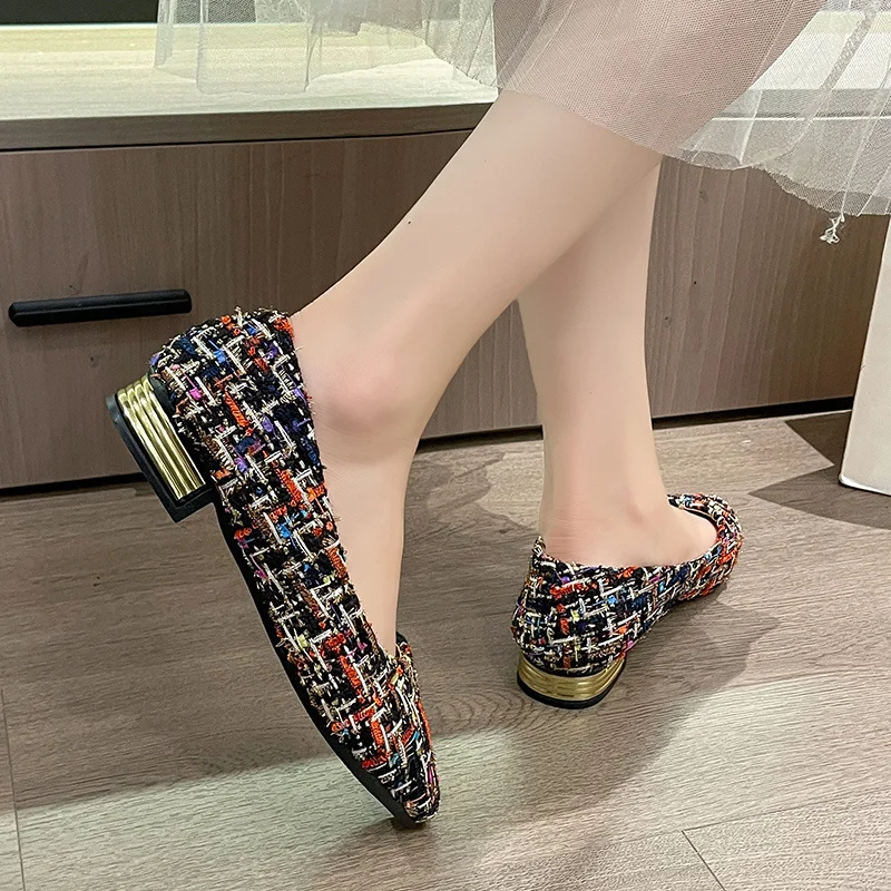 حذاء كاجوال بكعب سميك مدبب