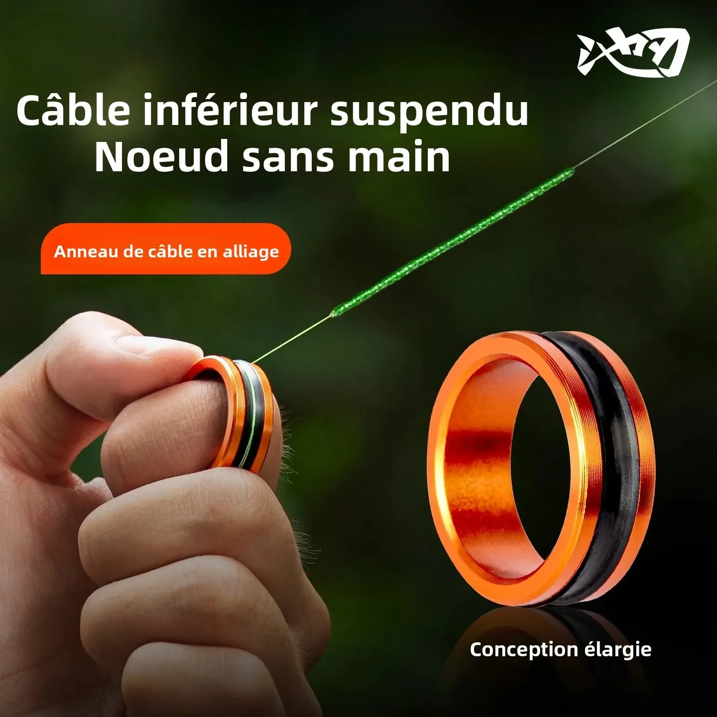 Anneau coupe-ligne en alliage 2 pièces coupe rapide anti-dérapage protège les mains et moulinet pour serrage noeud avançon