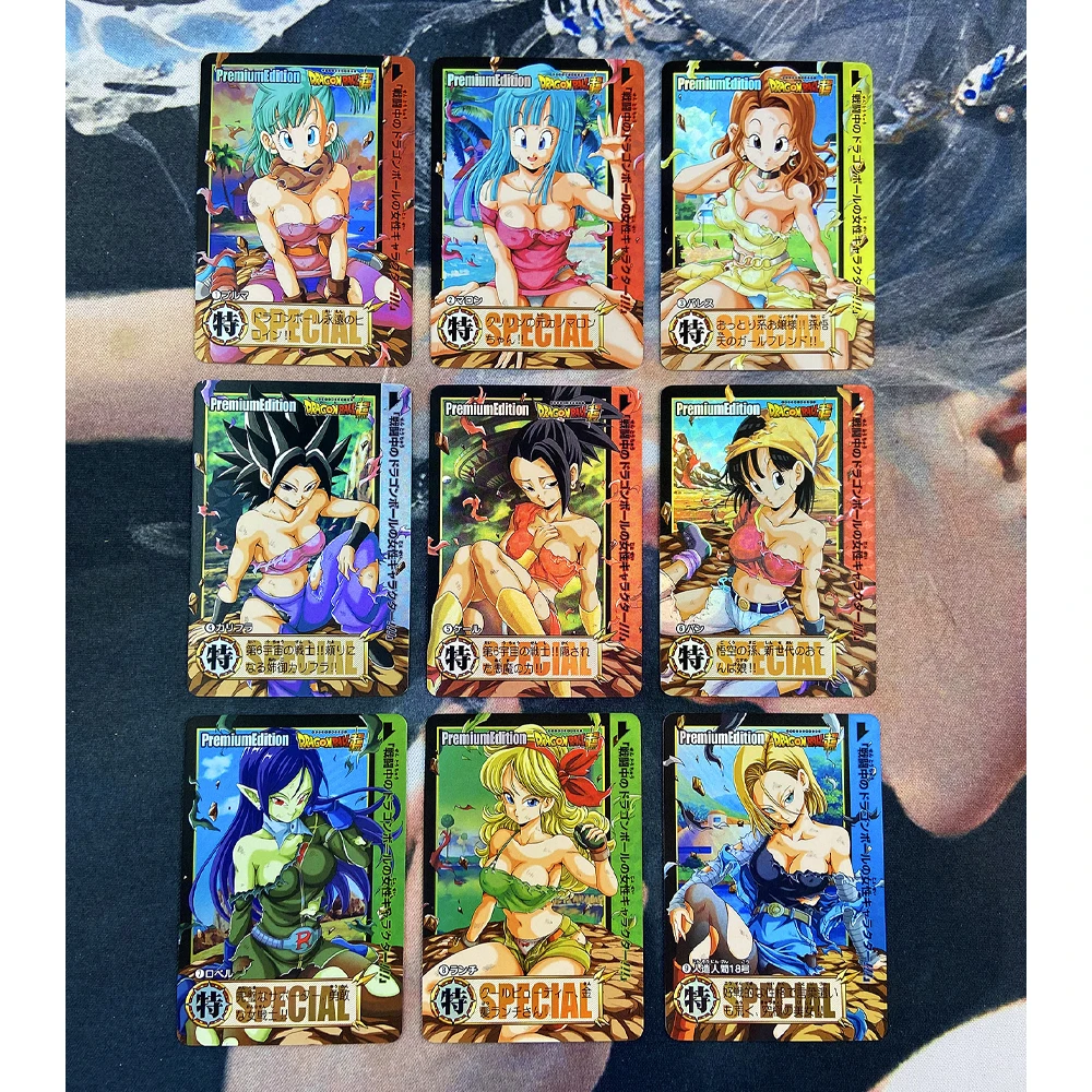 

9 шт./компл. флэш-карта Dragon Ball для сексуальных девушек Bulma Android 18 Chichi обед ACG Kawaii Классический Аниме Коллекция открыток Подарочные игрушки