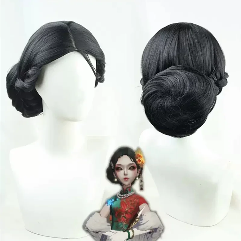 

Парик для косплея Мичико из аниме «V Geisha», термостойкий Плетеный искусственный волос в черный пучок, аксессуар для Хэллоуина