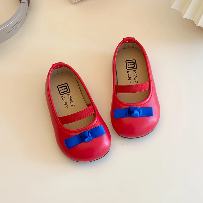 Description Picture 6 of itemBaby Girls Shoes Toddler Cute Elegant Ballet Flats Children Soft PU Leather Mary Jane Shoes with Elastic Band Pink Beige Red