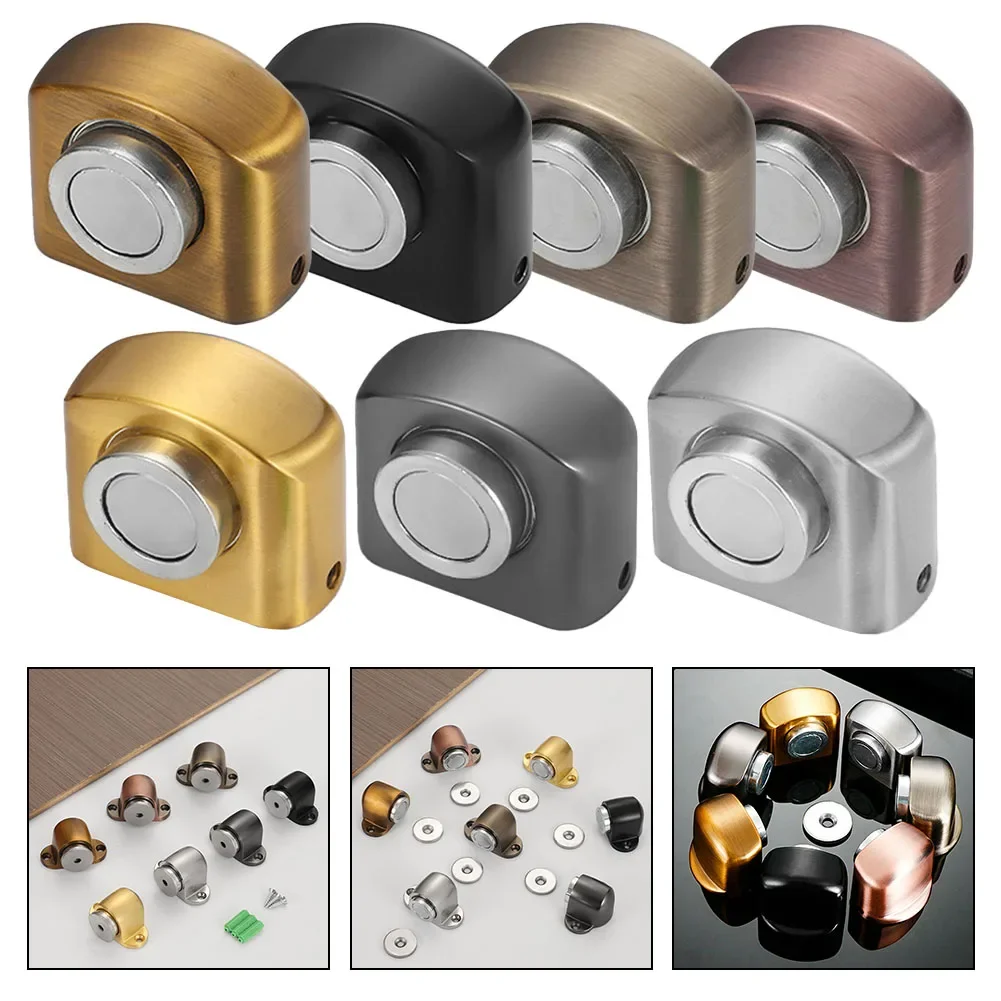 Magnetic Door Stopper Punch-free Door Touch Magnetic Suction Rubber Semi-circle Anti-collision Stop