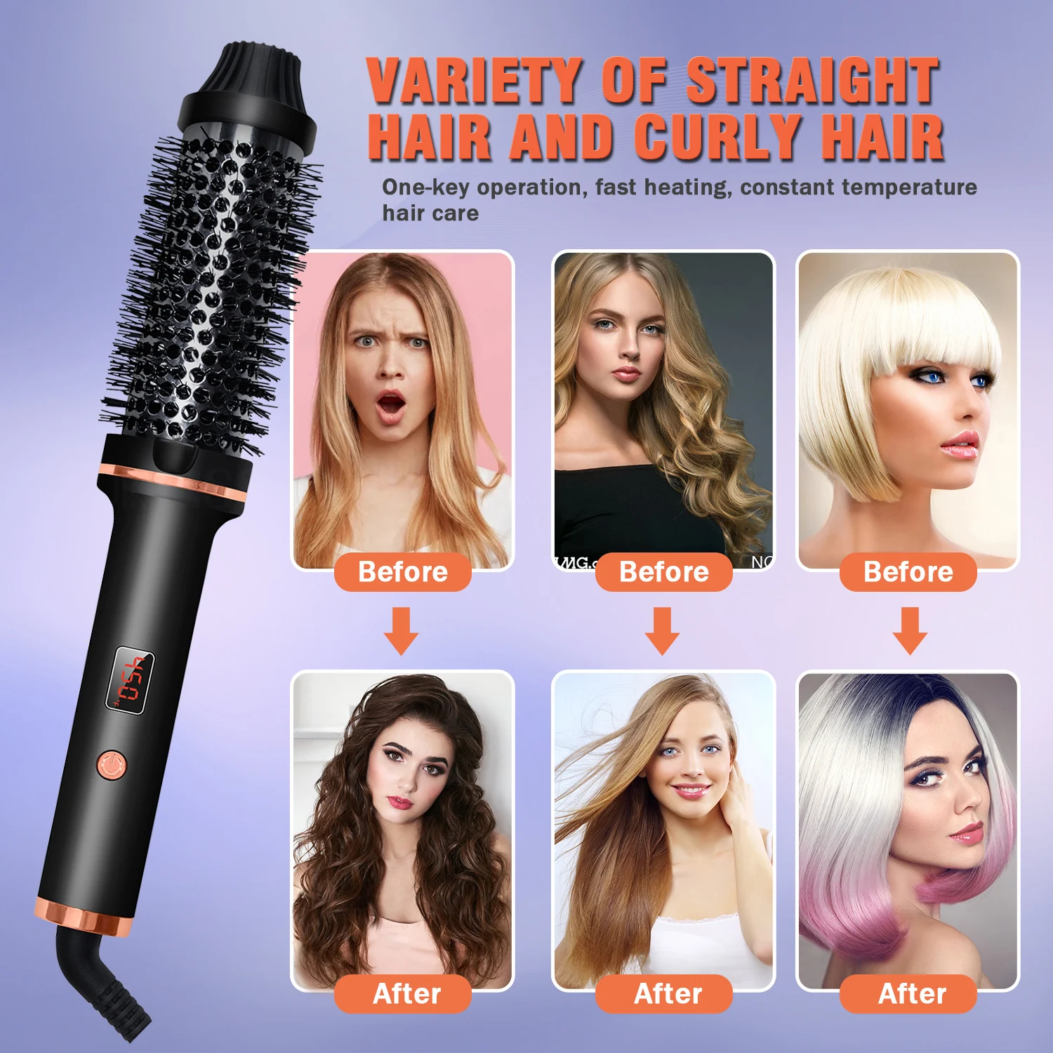 Hair Curler, Aquecimento Hair Styling Escova, Cabelo