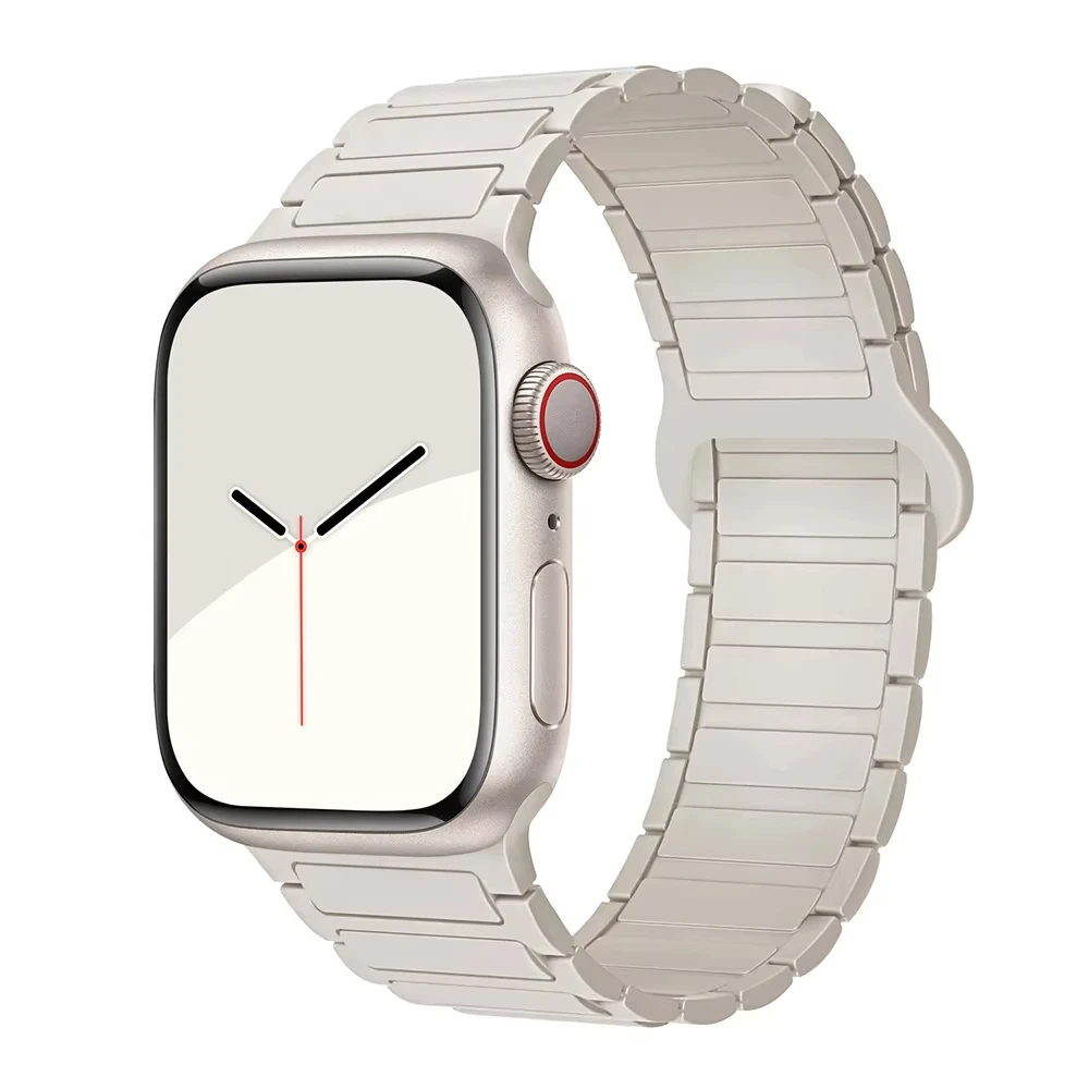 ตัวเลือกสินค้า สายซิลิโคนแม่เหล็ก iWatch 40-49 มม. ปรับได้ ใส่สบาย ทนทาน