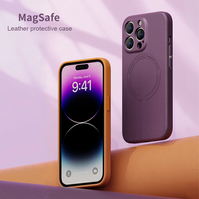 

Новый Магнитный чехол для телефона с отдельными кнопками для iPhone 12Pro 13 14 Promax 14Plus, кожаный чехол с полной защитой от падения