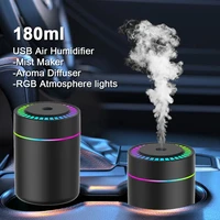 Mini humidificateur d'air électrique USB, diffuseur d'arôme, purificateur d'huile essentielle avec lumières et générateur de brume pour voiture, maison, chambre à coucher 2