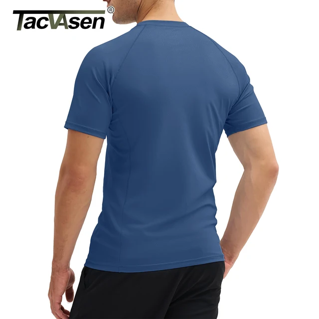 TACVASEN UPF 50+ Surf T-Shirt Mens Quick Dry Swim Shirts Short Sleeve Athletic Performance Rash Guard Water Shirts Beach Tops 2