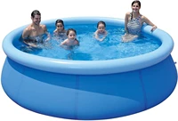 Piscines gonflables à anneau supérieur pour adultes, faciles à installer en extérieur, bleues 1