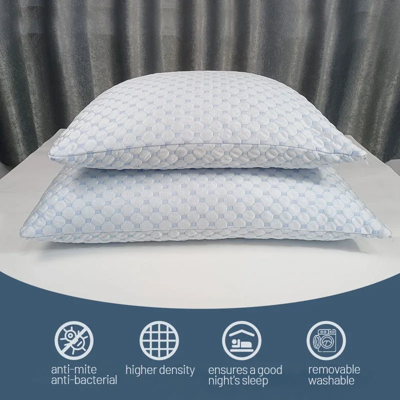 Shredded Memory Foam Bed Pillow for Sleeping Side and Back Sleeper Pillow for Neck and Shoulder Pain Relief 100% Adjustable Fill 3
