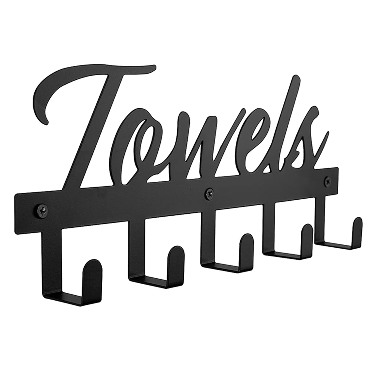 Towel Rack Towel Holder Towel Hooks Wall-Mounted Towel Rack Movable 5 Hooks Waterproof for Bathroom