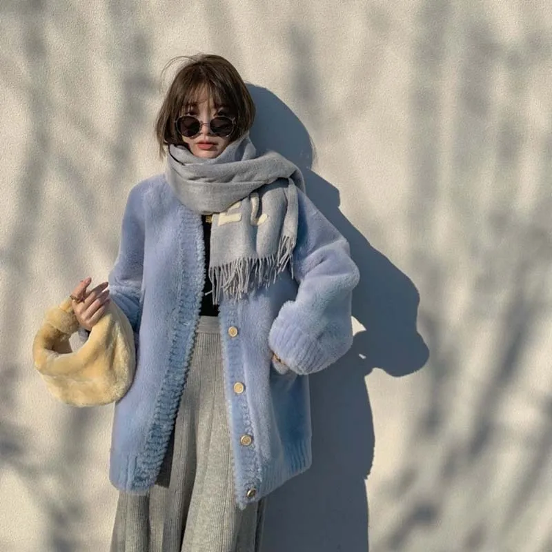 Finnish Wooden House Fur Fur Integrated Cashmere Jacket Women's Full Wool Coat Lamb Fleece Korean Version