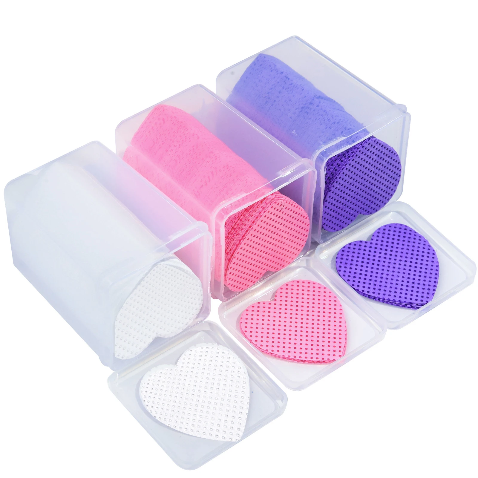 200pcs Nail Polish Remover Cotton Pads Heart Wipes Paper Cotton Eyelash