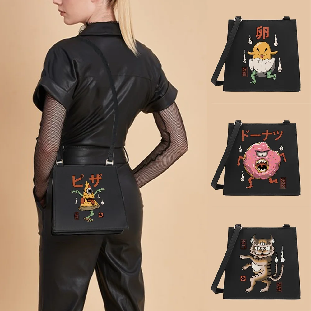 

Adjustable Crossbody Square Bags 2022 Women Commuter Messenger Case Fashion Shoulder Casual Dinner Bag Cute Monster Pattern