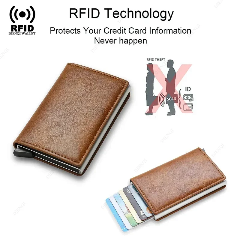 미니멀리스트 명함 지갑 RFID 에어태그 지갑 남녀 슬림형 소형 에어태그 지갑 머니백 은행 방문용 신용카드 지갑