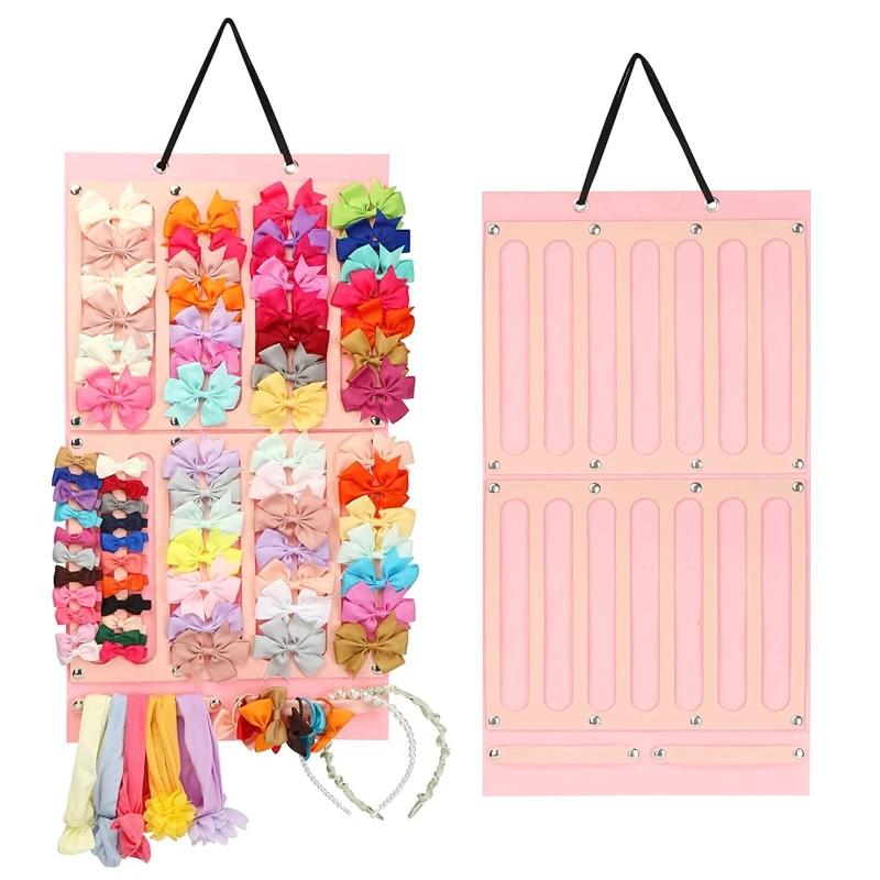 Children Girls Felt Hair Accessories Storage Hanger Hanging Organizer for Kids Barrettes Hair Pin Headband Bowknot Display Holde Baby Strollers medium