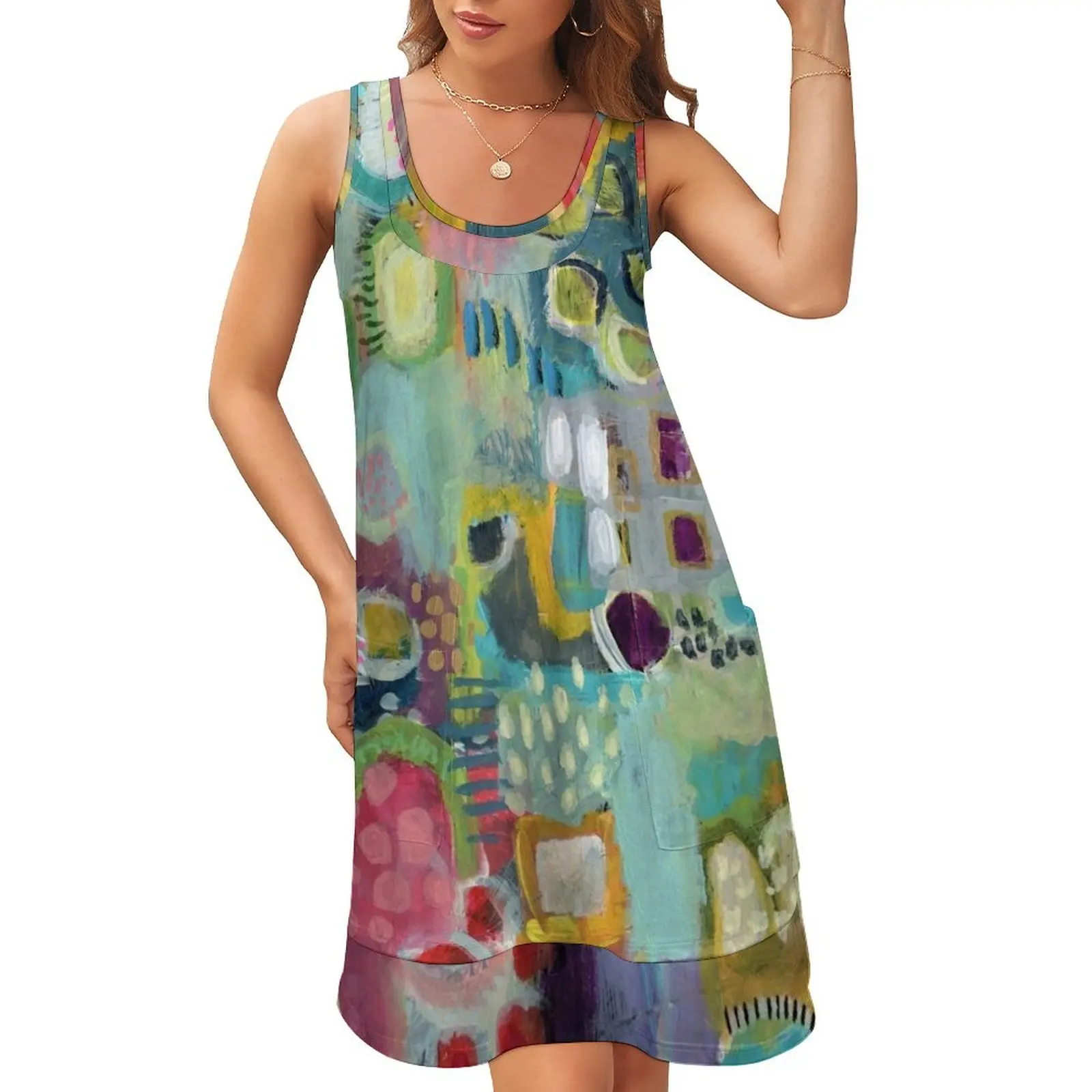 

Unity in Bloom - Original Sleeveless U-Neck Fake Two Piece Dress Long dresses elegant evening dresses for women 2024