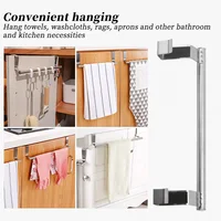 1pcs Towel Holder Stainless Steel Bathroom Towel Rack Wall Mounted  Storage Holder Punch-free Kitchen Cabinet Organizer 4