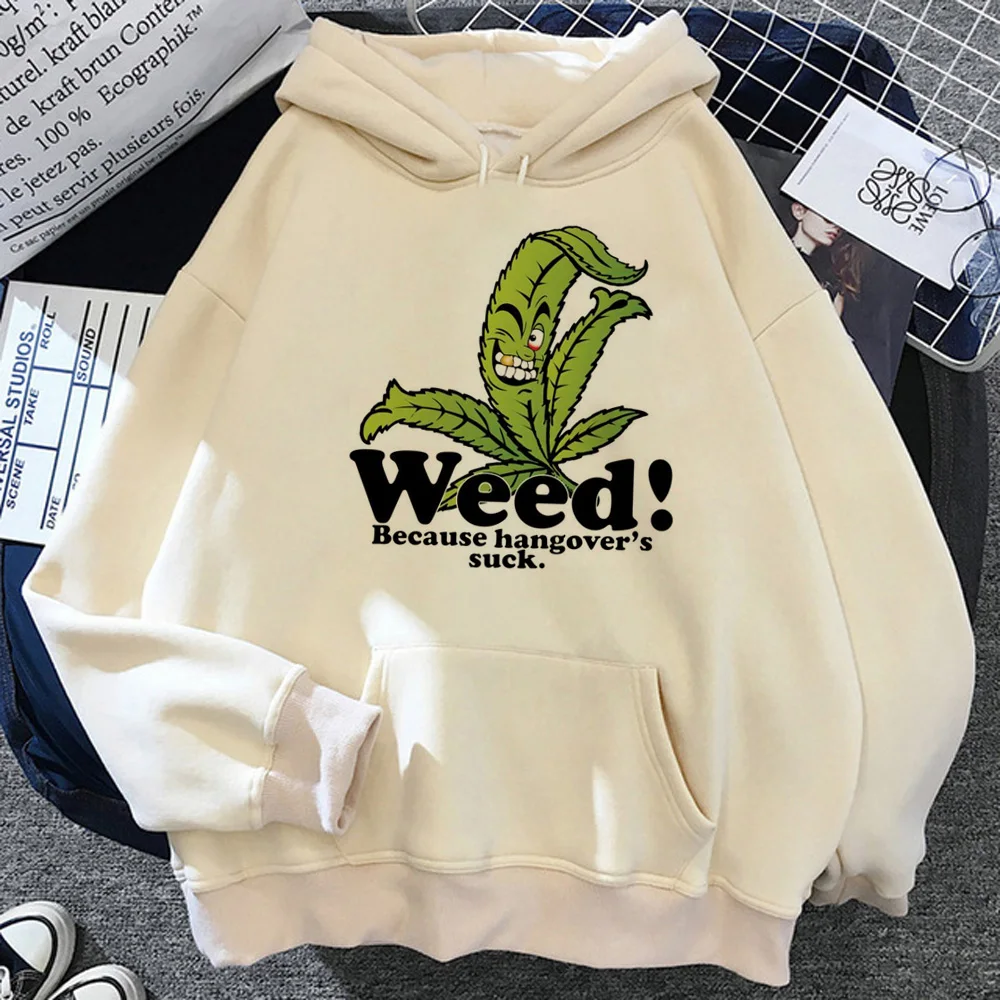 

Bong Weed hoodies women anime gothic sweat y2k Fleece Pullover sweater female Korean style Hooded Shirt