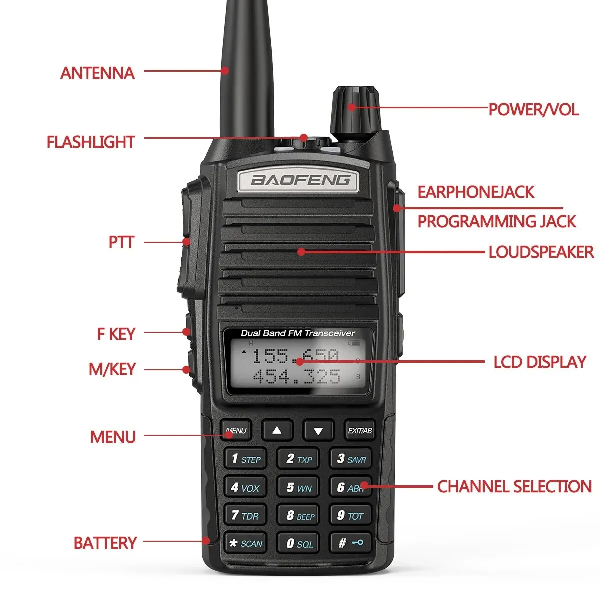 Baofeng UV 82 Walkie Talkie Real 5W 8W Ham Radio Comunicador Dual PTT Long Range 2 Way Portable FM Amateur Radio Station 5