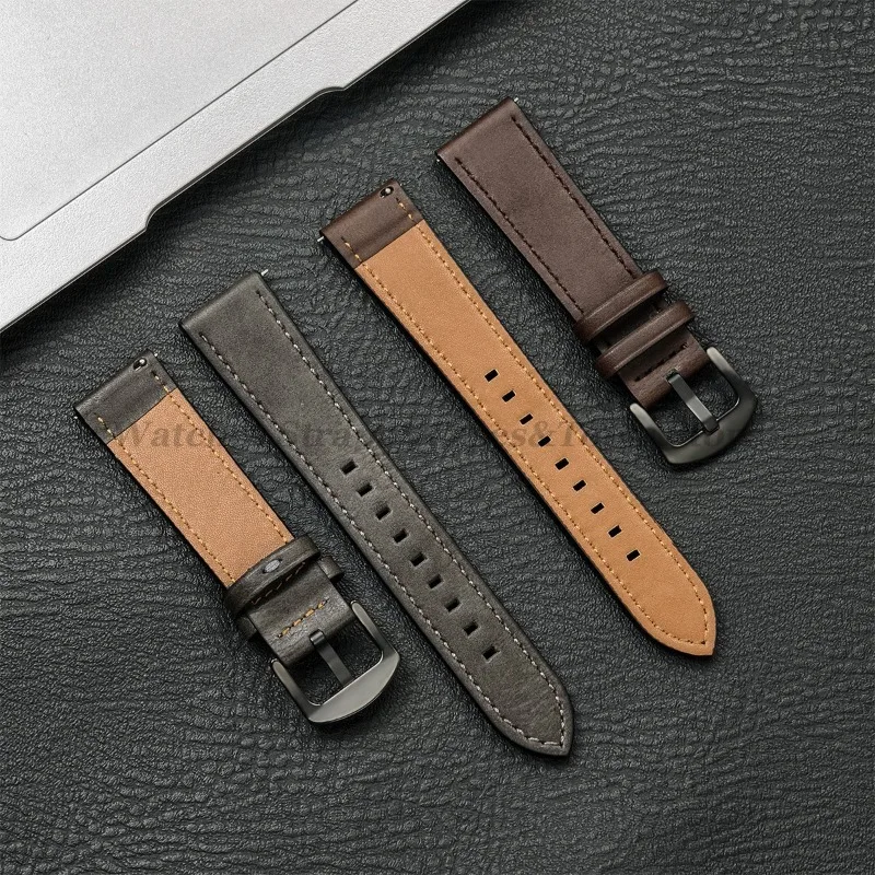 Vintage Brown Leather Watch Strap - Premium 20mm & 22mm Band