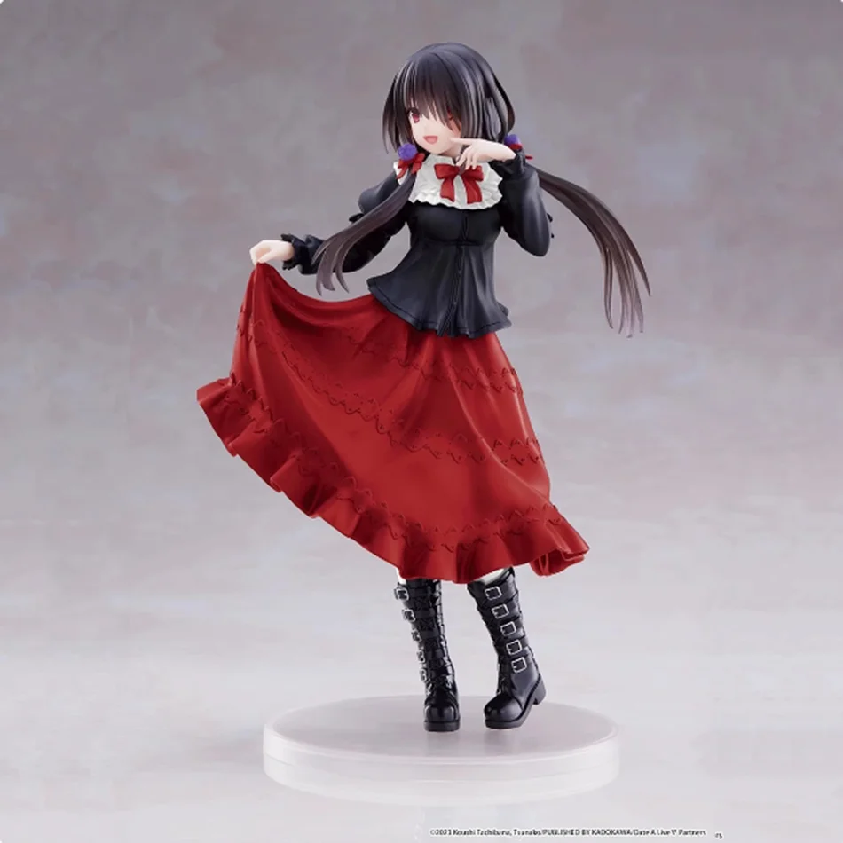 18CM DATE A LIVE Tokisaki Kurumi Anime Figure Cute Girl Model Toy PVC Black  Dress Dress Up Standing Model Car Ornaments - AliExpress 26
