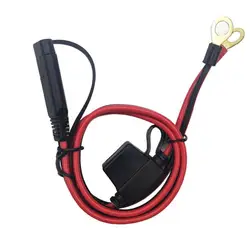 Charger Cable For Motorcycle Battery Terminal To SAE Quick Extension Cable With Fuse Terminal O Connector Battery Charger Wire