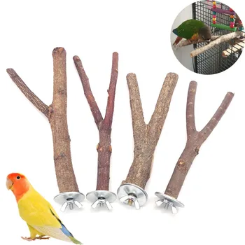Natural Wood Pet Parrot Raw Wood Fork Tree Branch Stand Rack