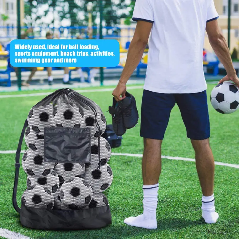 Sports Ball Bag Large Capacity Basketball Volleyball Drawstring Storage Mesh Bag Sports Soccer Ball Soccer Carrier Bags